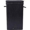 Bamboo Square Laundry Hamper with Lid and Cloth Liner - Black