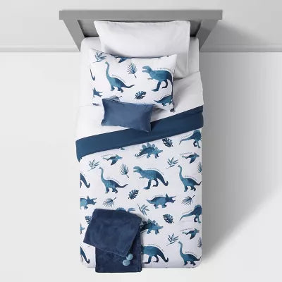 Dinosaur Value Multi-Piece Kids' Bedding Set Watercolor Blue - Twin