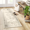 Washable Distressed Persian Accent Rug Cream - 2'x7' Runner