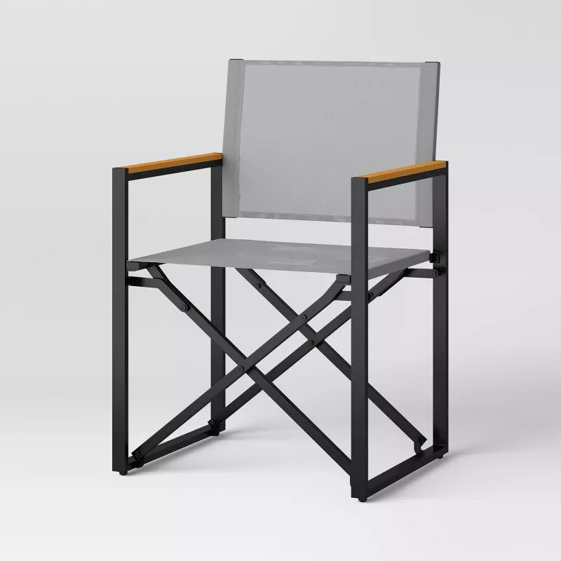 1-Piece Henning Folding Patio Chair Gray