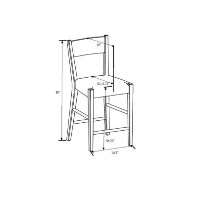 Yalecrest Upholstered Seat and Back with Wood Frame Counter Height Barstools Cream/Natural