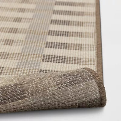 Beachside Grid Outdoor Rug Naturals