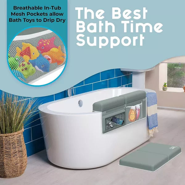 Bath Kneeler and Elbow Rest Pad Set, Non-Slip Design, Includes 4 Toy Pocket Organizers, Waterproof and Easy to Clean