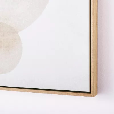 1-Piece Abstract Shapes Framed Canvas Brown