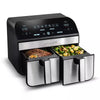 Dual Basket Digital Air Fryer with Smart Finish & Match Cook Black Stainless Steel