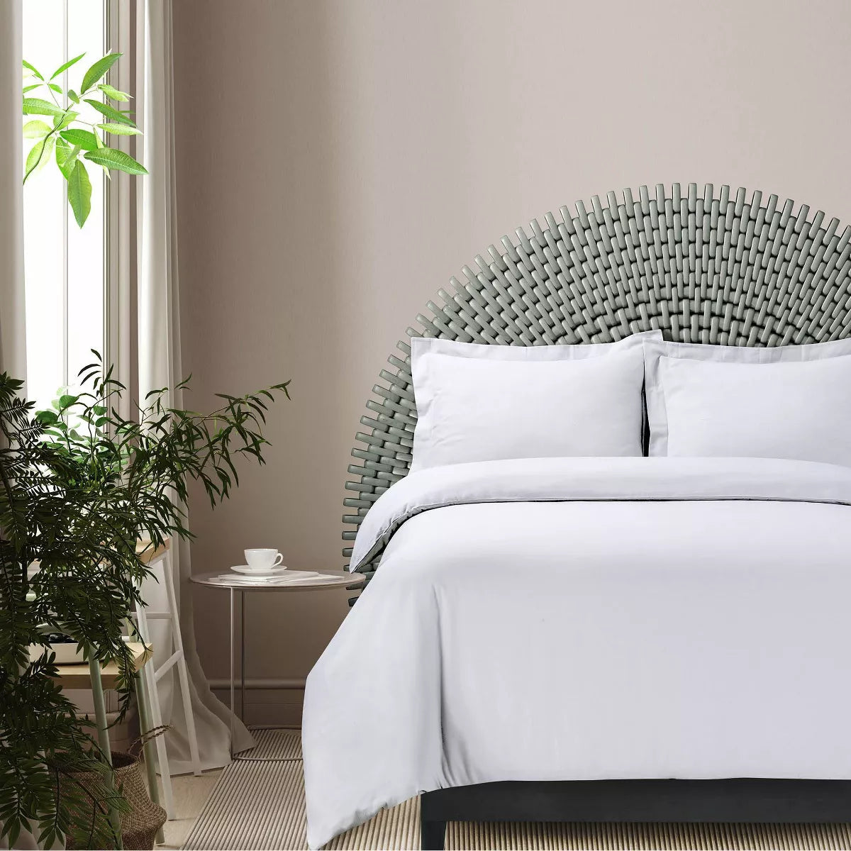 Solid Cotton Flannel Oversized Duvet Cover Set Queen
