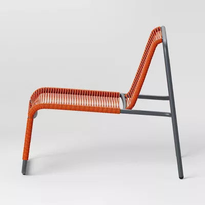 PVC Stackable Patio Lounge Chair Red