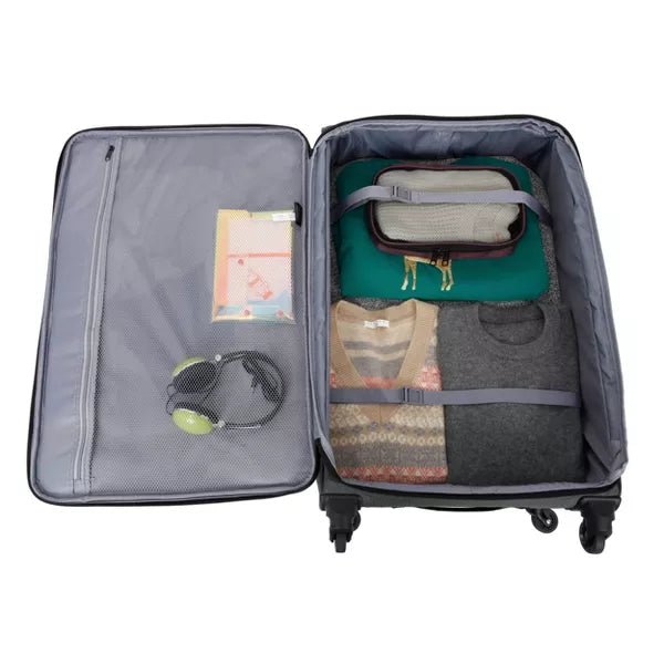 Softside Large Checked Spinner Suitcase - Gray Heather