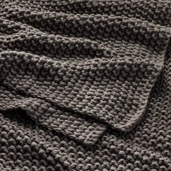 Chunky Knit Bed Blanket - Full/Queen
