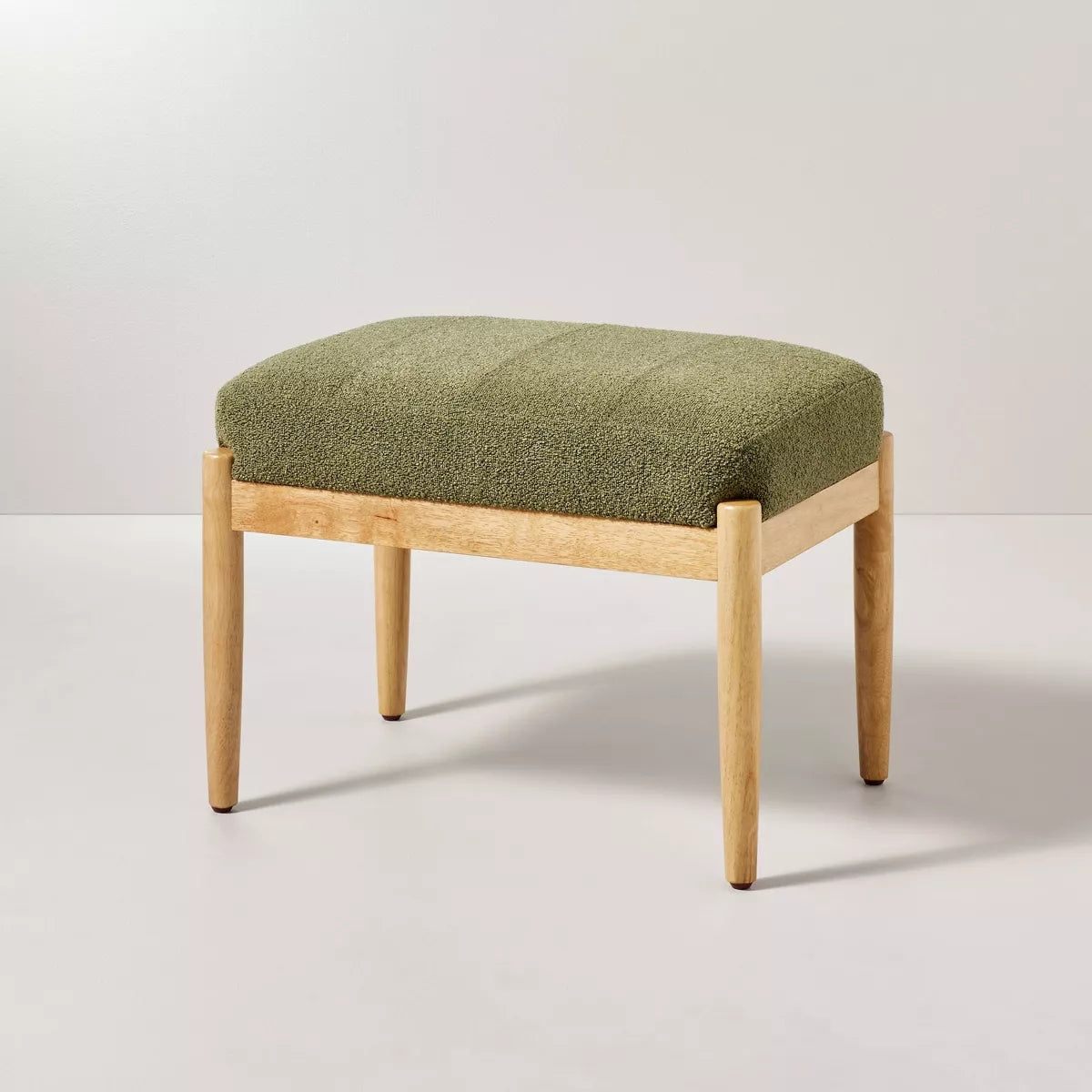 Boucle Upholstered Wood Ottoman - Hearth & Hand™ with Magnolia SHOWROOM ONLY ITEM