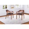 Set of 2 Rasmus Dining Armchairs Brown/Chestnut - Boraam: Upholstered, Faux Leather, Mid-Century Modern