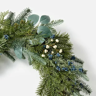 Mixed Green Holiday Artificial Wreath