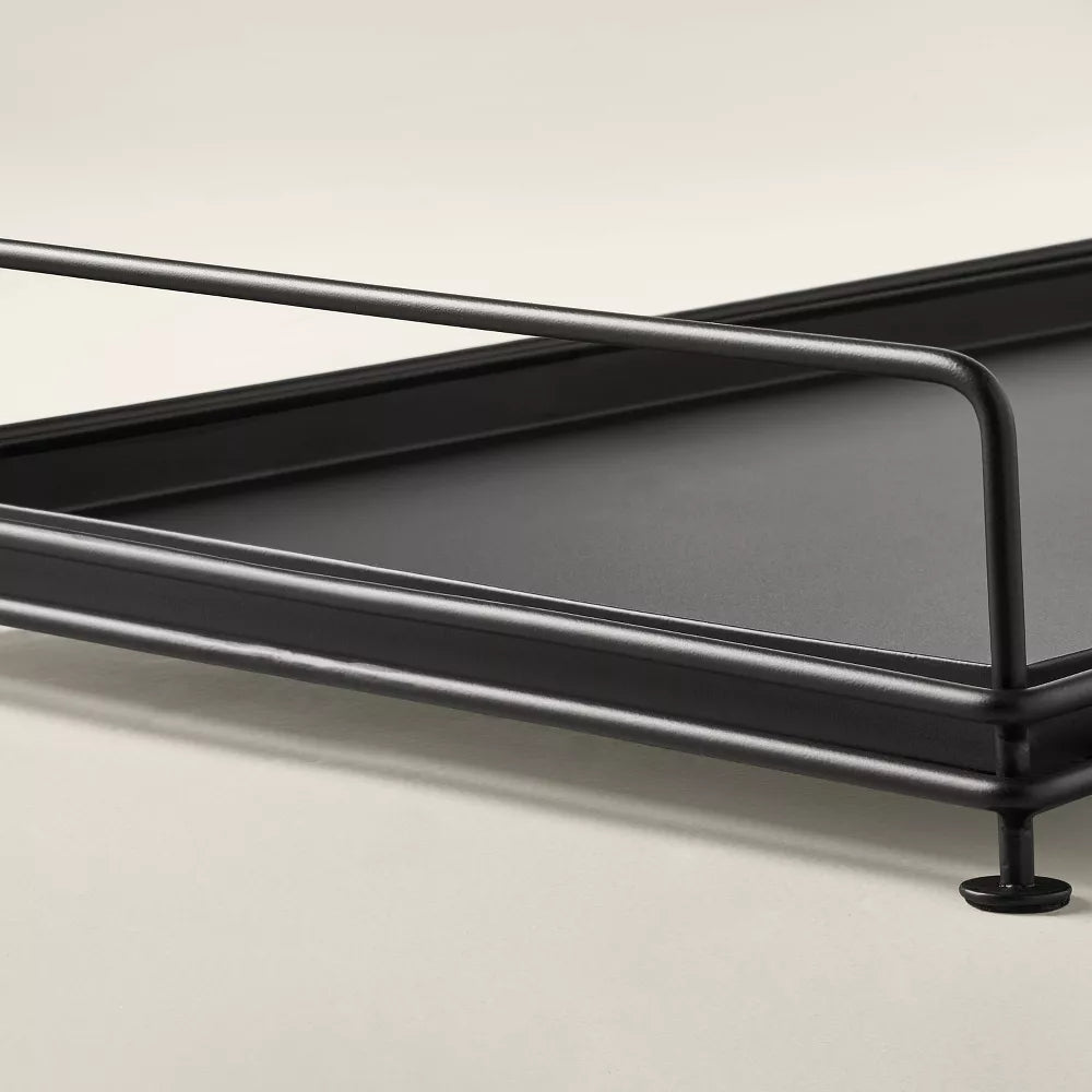 Decorative Metal Entryway Boot Tray Black