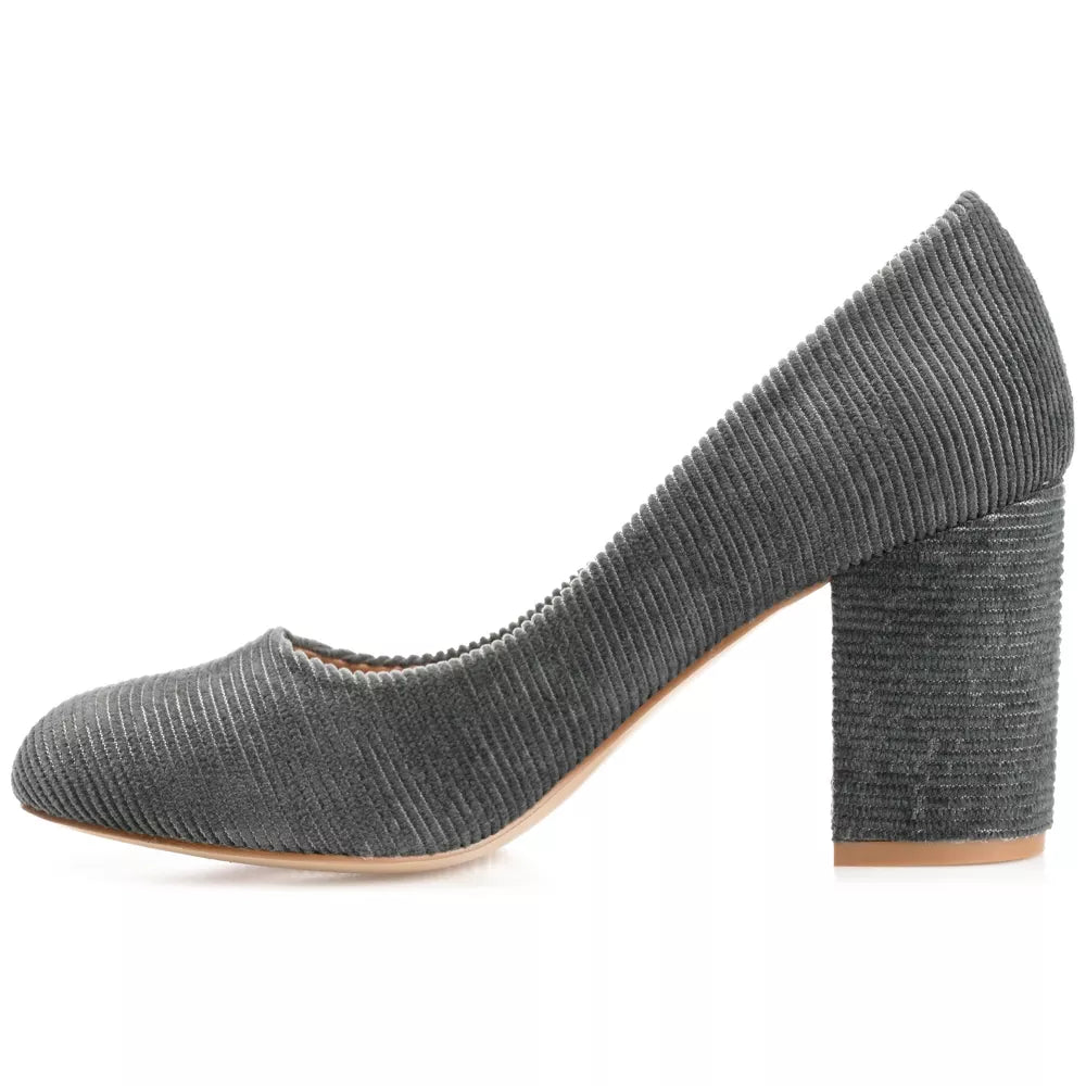 Women's Fai Round Toe Mid Block Heel Pumps