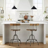 2pk Industrial Wood & Steel Adjustable Counter Stools - Aged Oak/Black