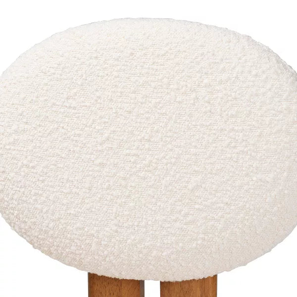 1-Piece Kacela Boucle Fabric and Wood Dining Chair