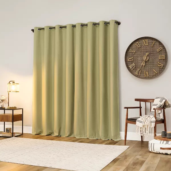 Blackout Linen Blend Grommet Top Curtain Panel