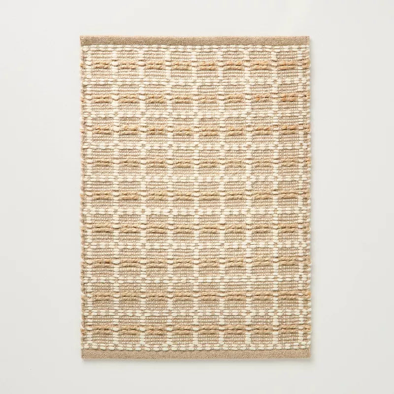 Box Grid Rectangular Handmade Woven Area Rug - 2'x3' Accent