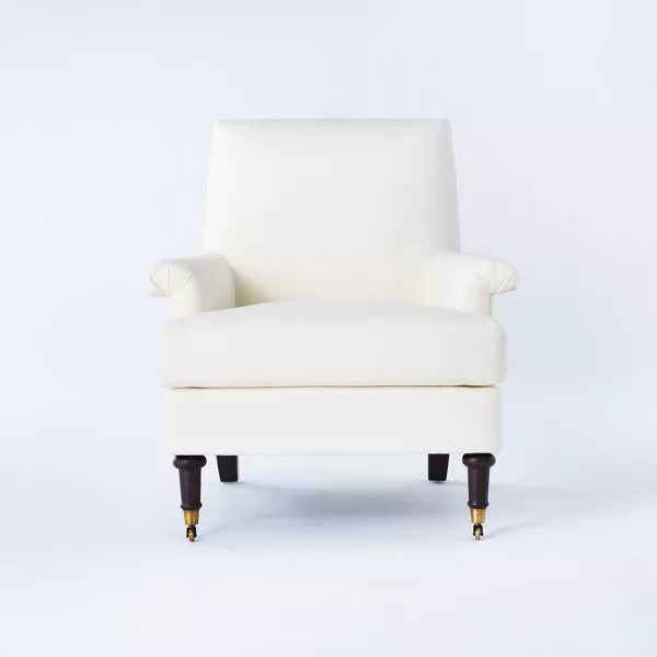 Mercer Rolled Upholstered Armchair with Casters