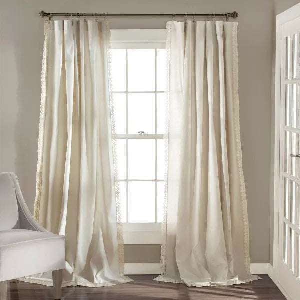 Rosalie Rod Pocket Light Filtering Window Curtain Panels - Set of 2