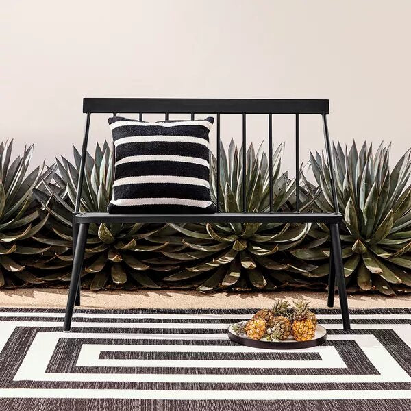 Windsor Metal Stack Patio Bench Black