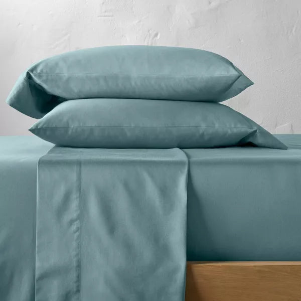 500 Thread Count Washed Supima Sateen Solid Sheet Set - Queen