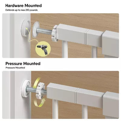 Baby Gate for Stair and Doorway,with Extenders and Pressure/Hardware Mounting Kit