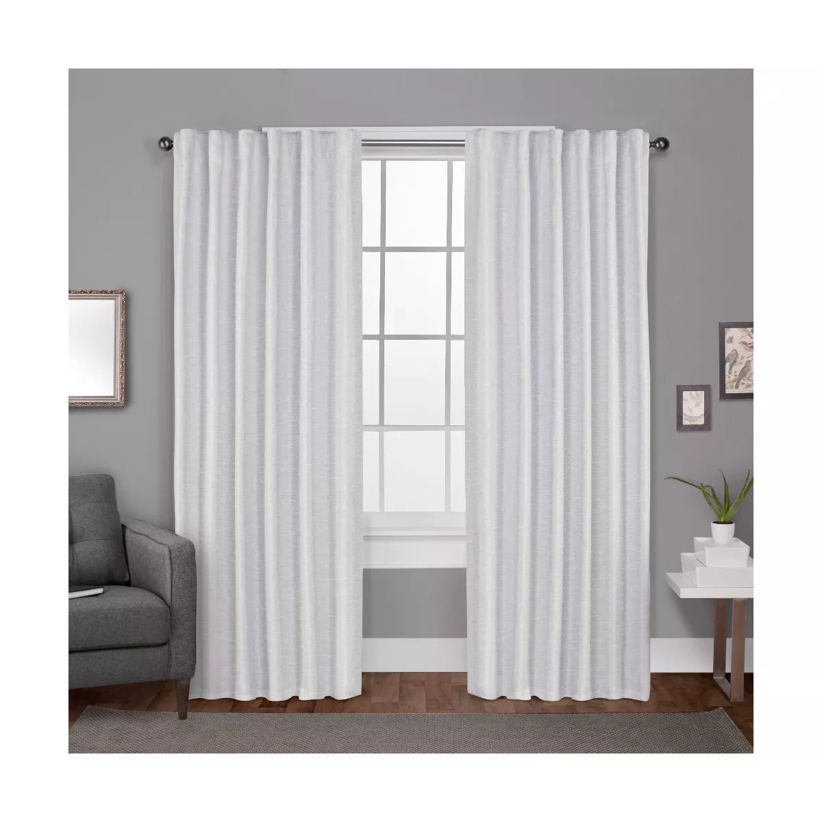 Blackout Zeus Jacquard Lined Curtain Panels White