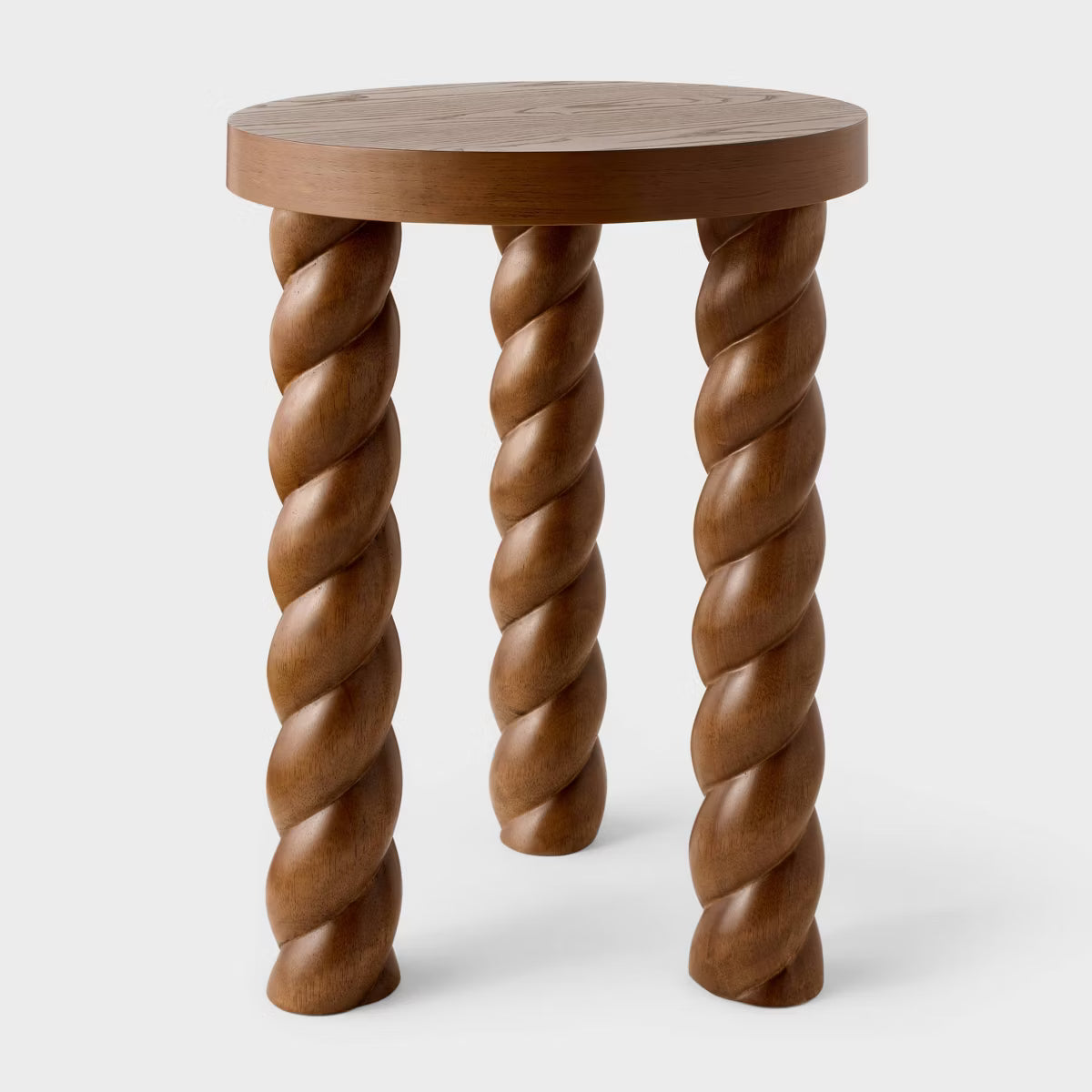 Side Table With Twisted Legs Walnut SHOWROOM ITEM