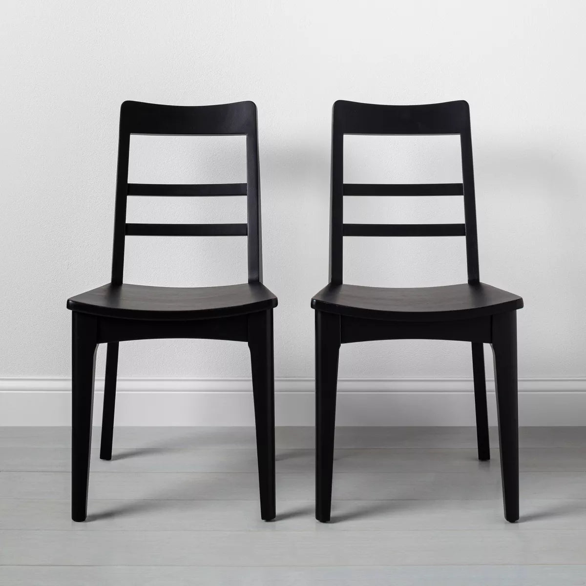 2pk Wood Ladder Back Dining Chair Set