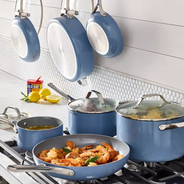 12pc Nonstick Ceramic Coated Aluminum Cookware Set