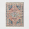 Fringed Medallion Area Rug Rust