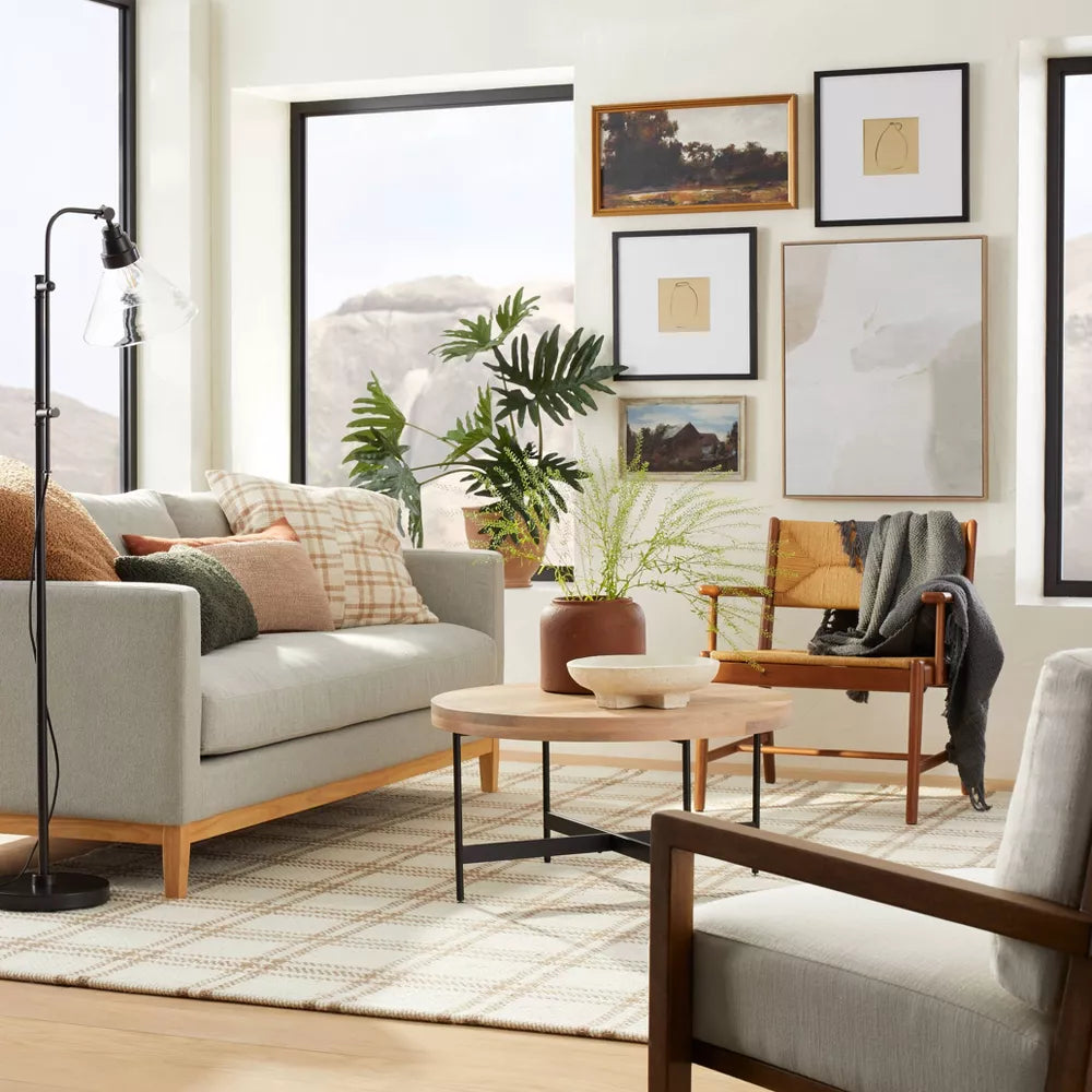 Cottonwood Handwoven Plaid Wool/Cotton Area Rug 5'x7'