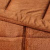 Luxe Box Stitch Faux Rabbit Fur Comforter and Sham Set Brown - Full/Queen