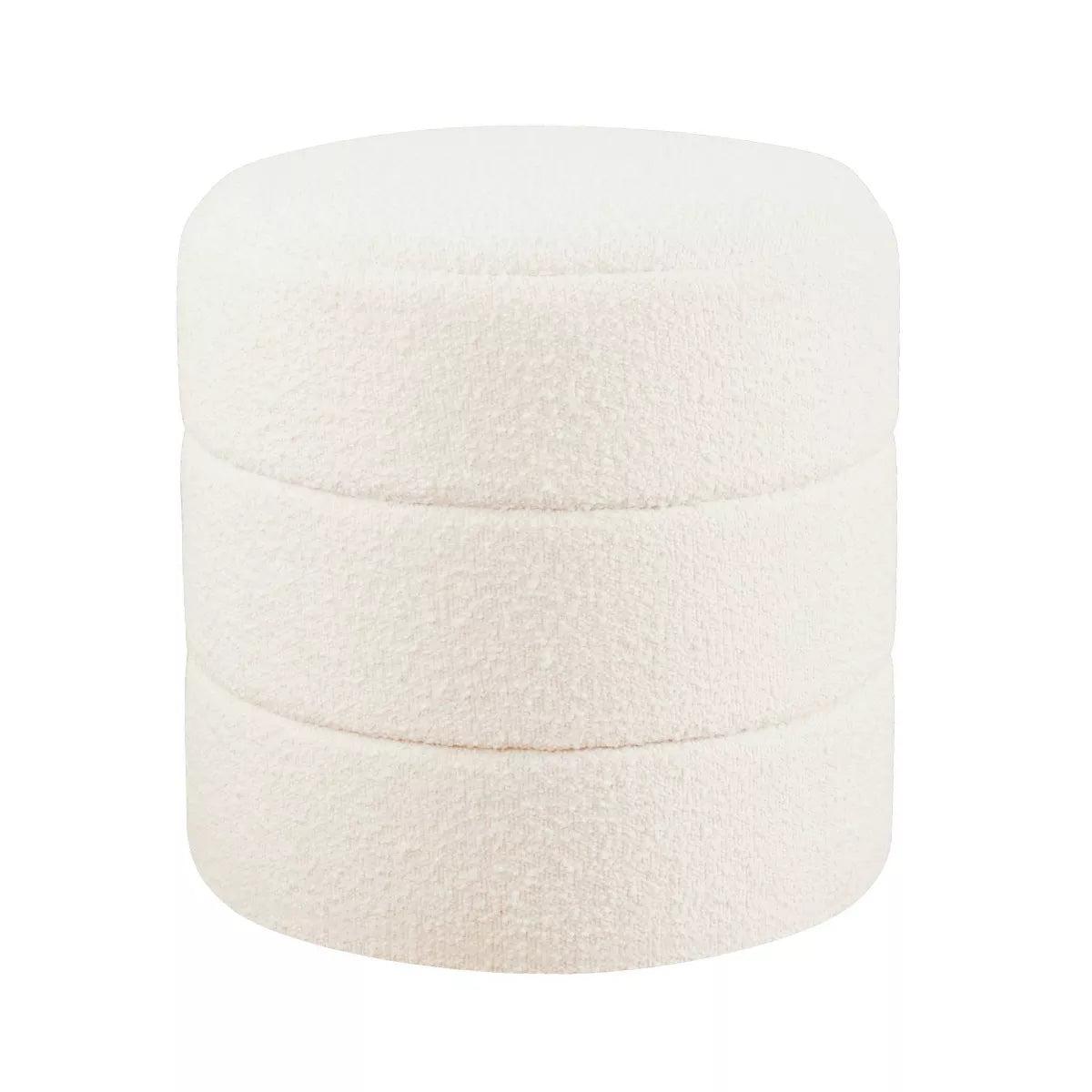 Round Upholstered Ottoman - HomePop SHOWROOM ONLY ITEM