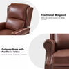 Yanik Vegan Leather Manual Recliner with Nailheads Wingback