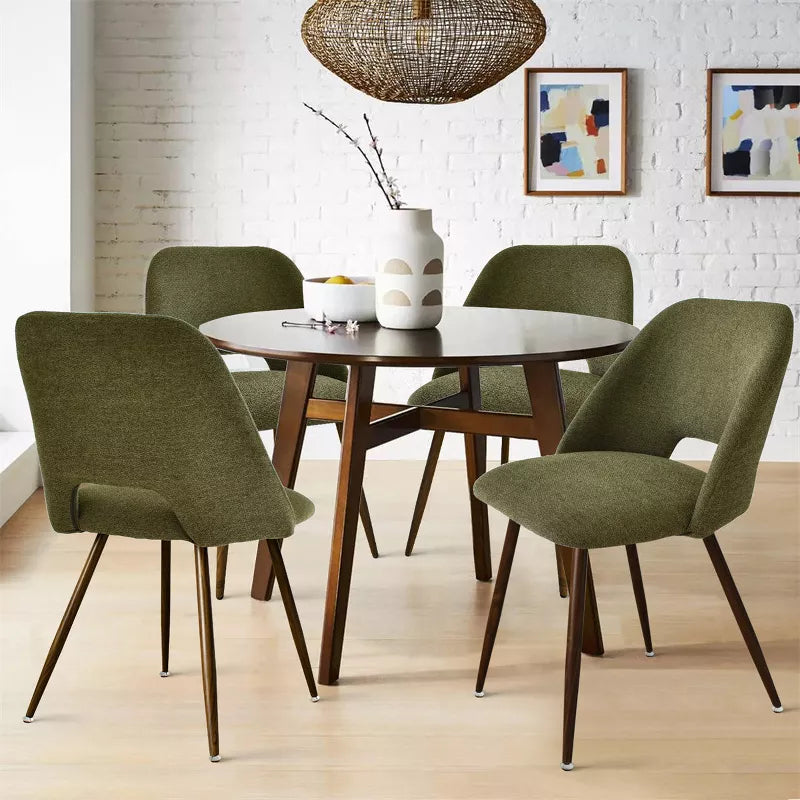 Edwin Upholstered Side Chair Walnut Legs