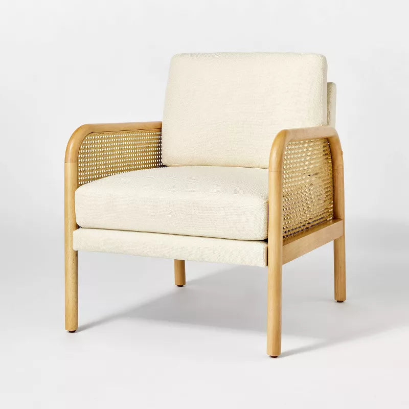 Cane Accent Chair Cream