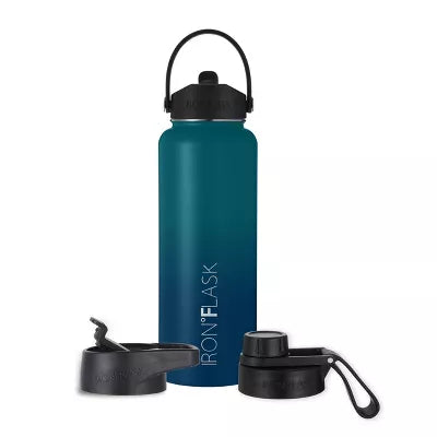 Wide Mouth Sports Water Bottle - 3 Lids, Leak Proof, Double Walled Vacuum Insulated