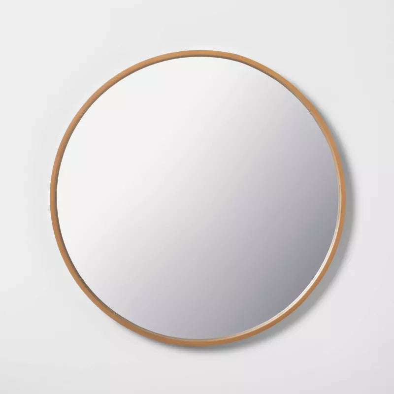 Round Wood Framed Wall Mirror, final cut