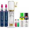 Art Gold Soda Maker with Additional Cylinder and Flavors Bundle