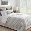 8pc Reversible Classic Stripe Comforter Set Gray/White - Queen