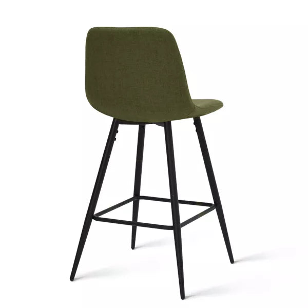 Bingo Upholstered Counter Height Stool with Black Leg Set of 2