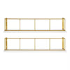 2pk Benbrook Wood and Metal Wall Shelf Set White