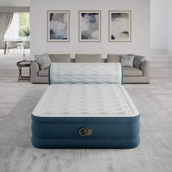 Pillow Top Air Mattress with Electric Pump and Headboard - Queen Size