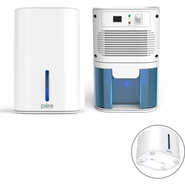 Mini Dehumidifier White: Quiet Operation, Automatic Shut-Off, No Filter Needed