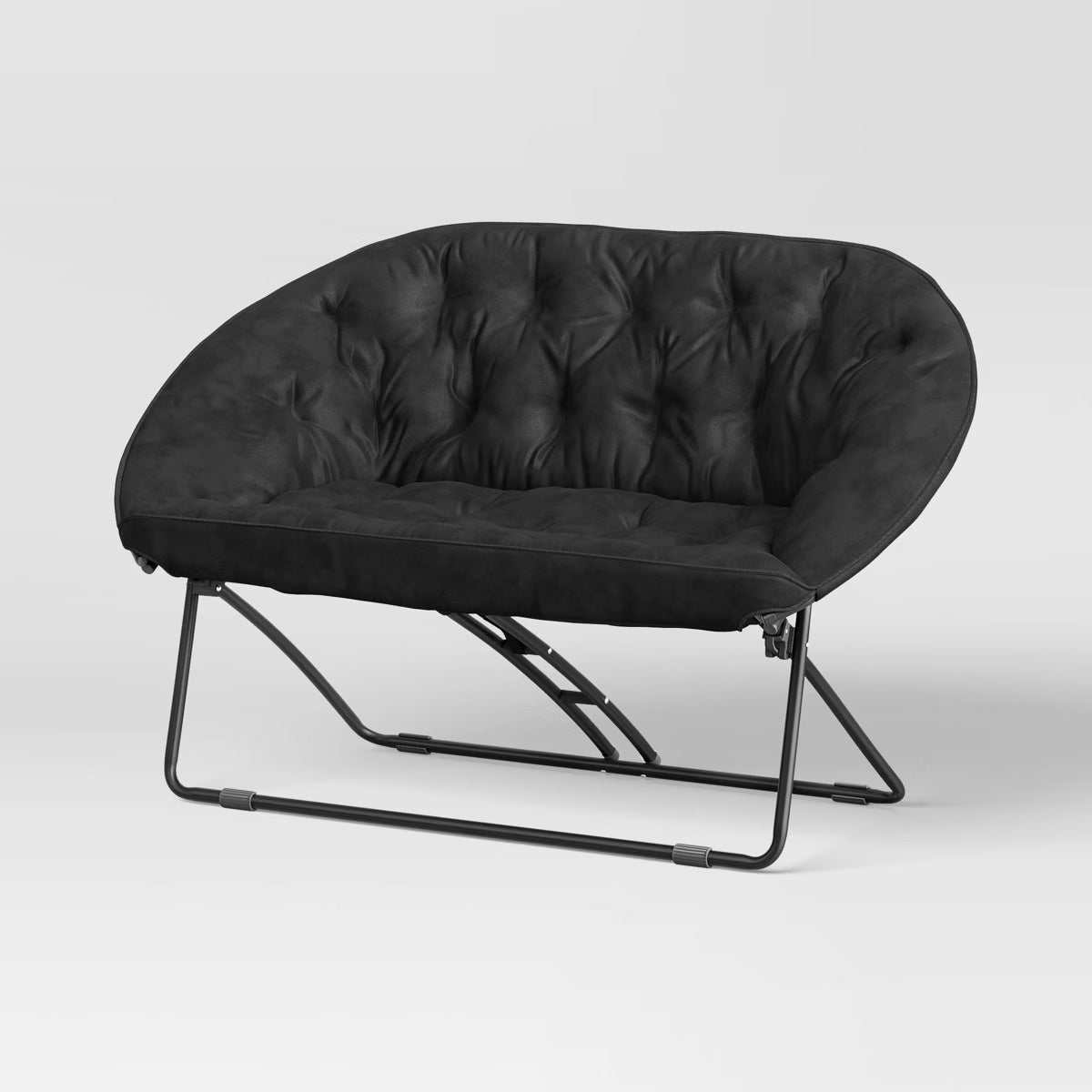 Double Dish Loveseat Sofa Chair - Black SHOWROOM ITEM