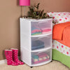 Three Drawer Wide Cart with Clear Drawers