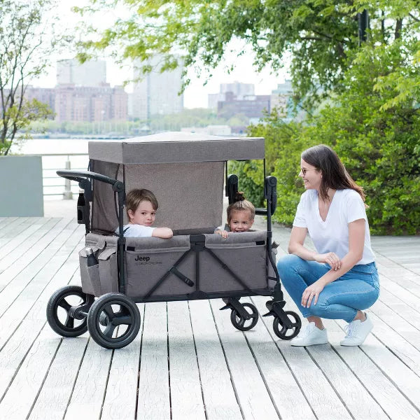 Wrangler Stroller Wagon with Included Car Seat Adapter by Delta Children - Gray