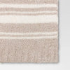 Cozy Feathery Knit Border Striped Throw Blanket